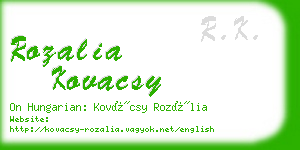 rozalia kovacsy business card